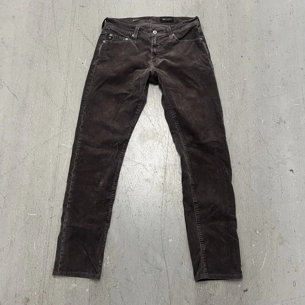 AG Adriano Goldschmied Tellis Corduroy Pants Women's 32x30 Slim Fit Brown Casual
